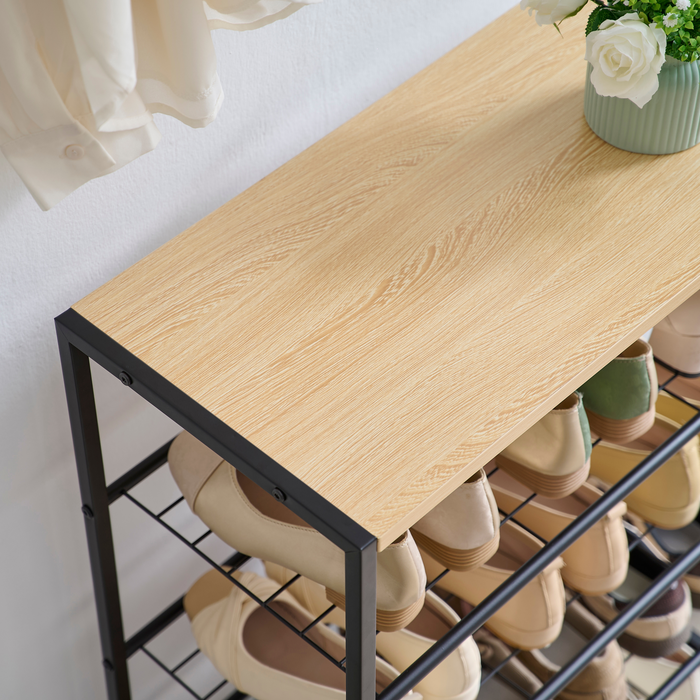 Schoenenrek voor 9 Paar Schoenen met Houten Plank