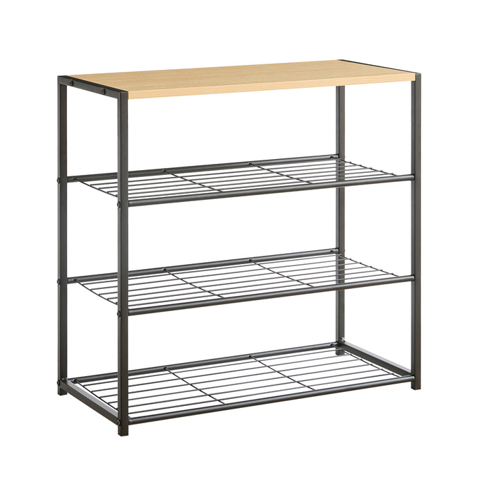 Schoenenrek voor 9 Paar Schoenen met Houten Plank