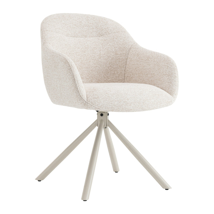 by fonQ Hush Eetkamerstoel - Chenille - Beige / Beige