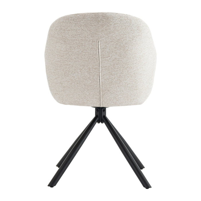 by fonQ Hush Eetkamerstoel - Chenille - Beige / Zwart