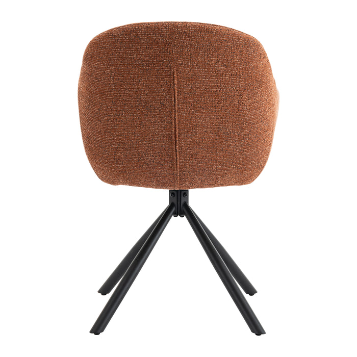 by fonQ Hush Eetkamerstoel - Chenille - Roest / Zwart