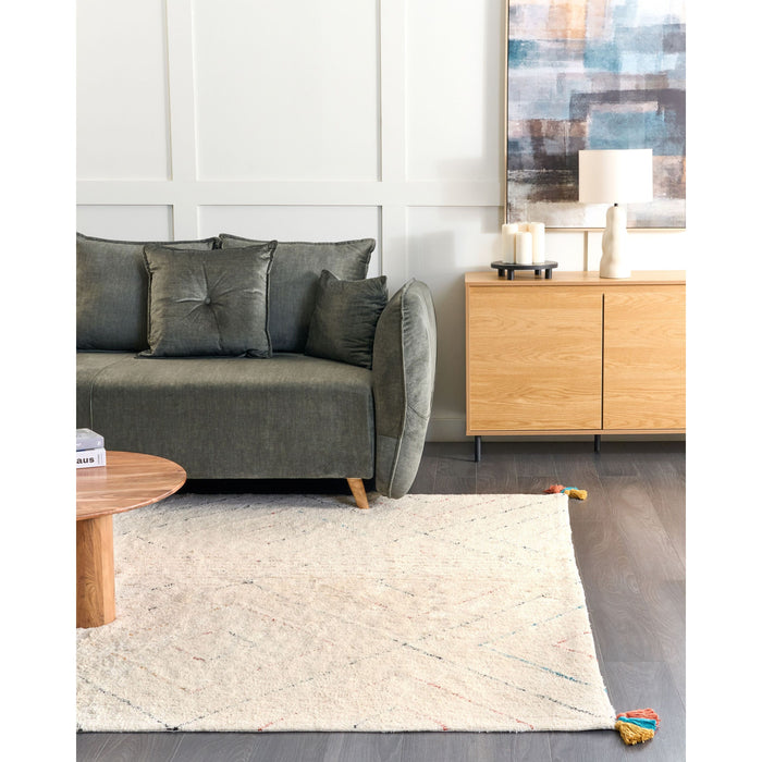 Beliani - KARTAL - Shaggy vloerkleed - Beige - 200 x 300 cm - Katoen