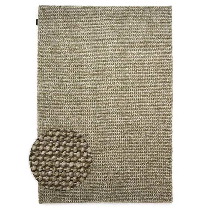 Nordic Weavers Wollen vloerkleed - Løkke olijfgroen - 200x300 cm