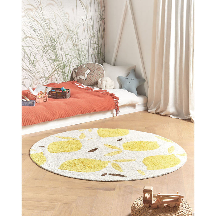 Beliani - MAWAND - Laagpolig vloerkleed - Lichtbeige - Katoen