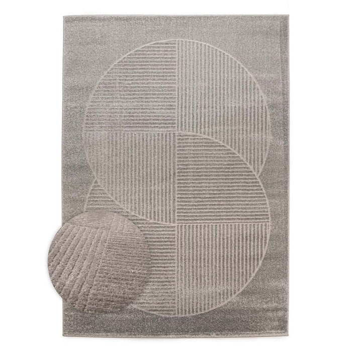 Nordic Weavers Scandinavische loper - Contour Circle grijs - 80x300 cm