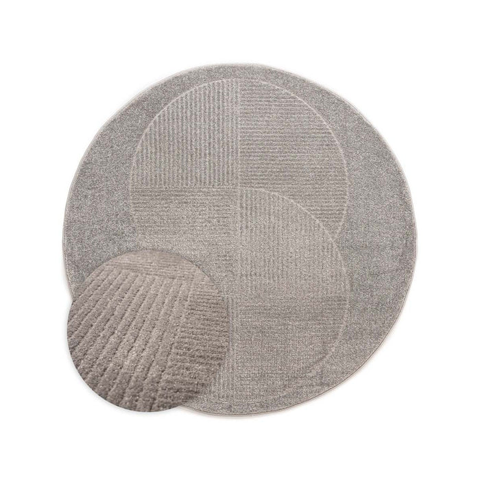 Nordic Weavers Rond vloerkleed Scandinavisch - Contour Circle grijs -