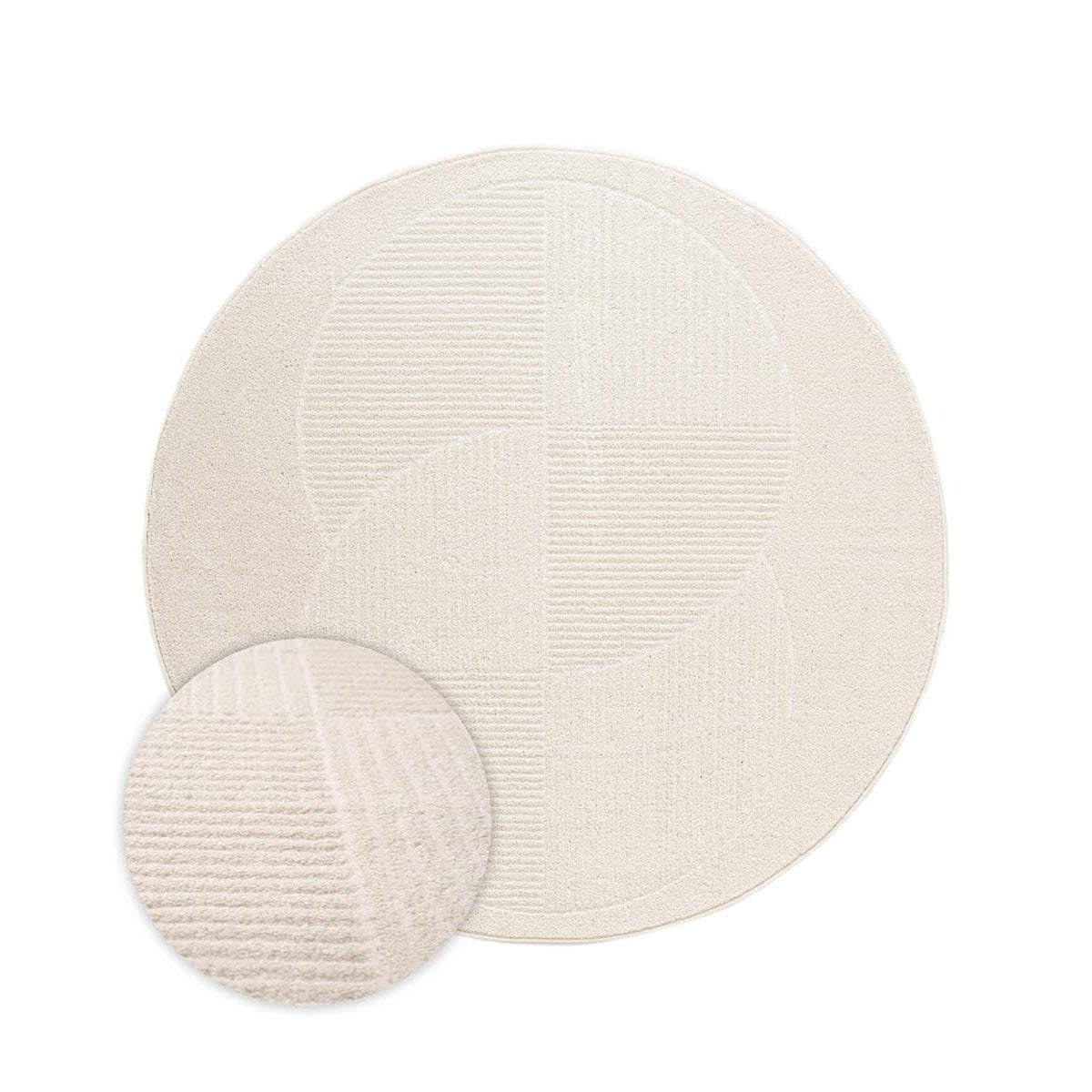 Nordic Weavers Rond vloerkleed Scandinavisch - Contour Circle crème -