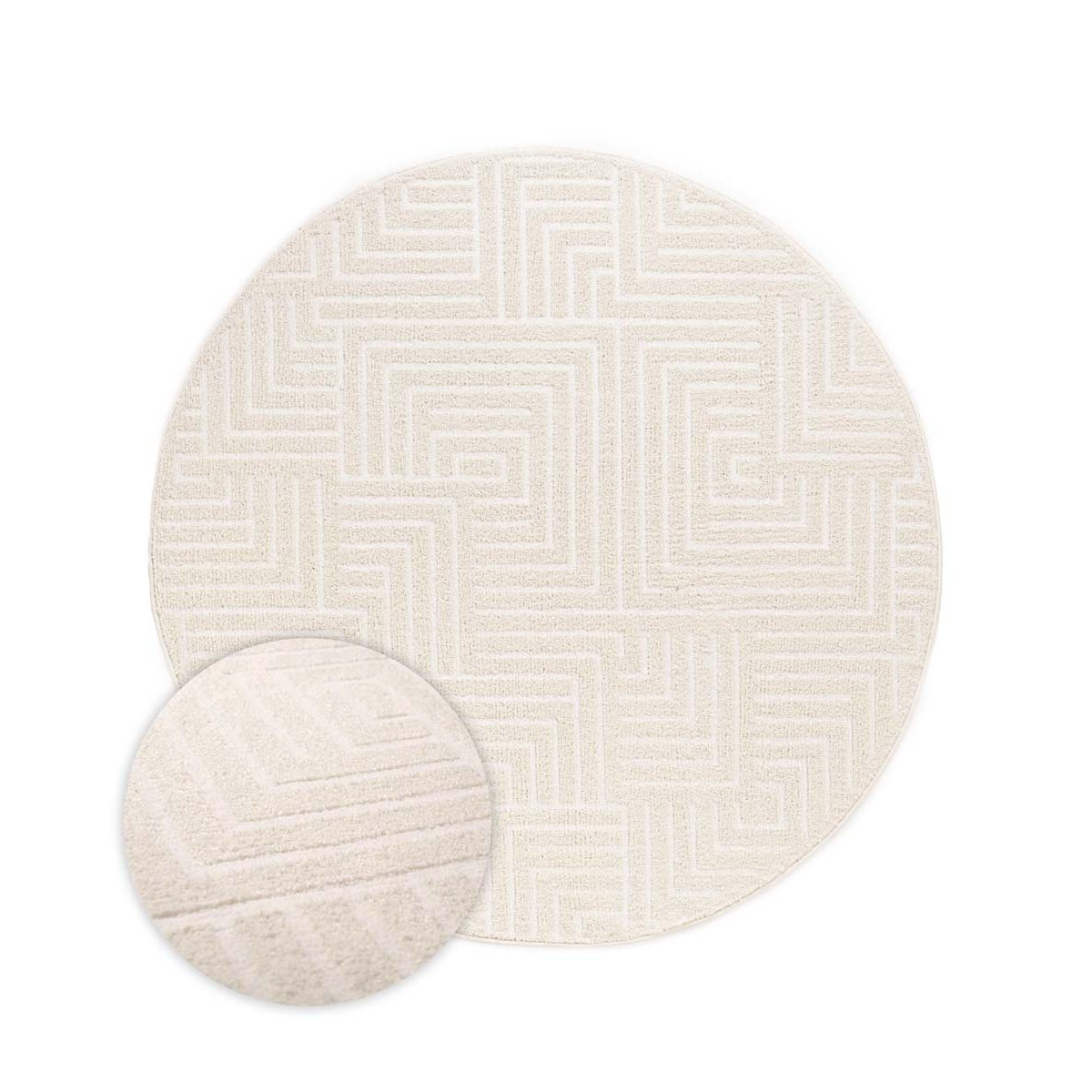 Nordic Weavers Rond vloerkleed Scandinavisch - Contour Gem crème - 200