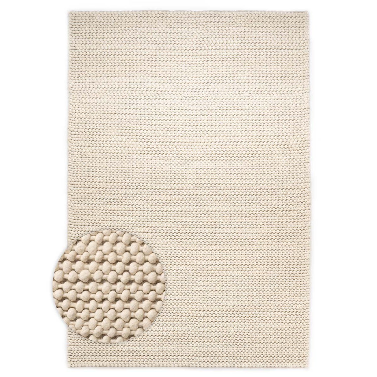 Nordic Weavers Wollen vloerkleed - Løkke ivoor - 240x340 cm