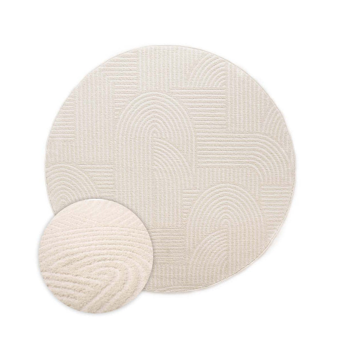 Nordic Weavers Rond vloerkleed Scandinavisch - Contour Bend crème - 80
