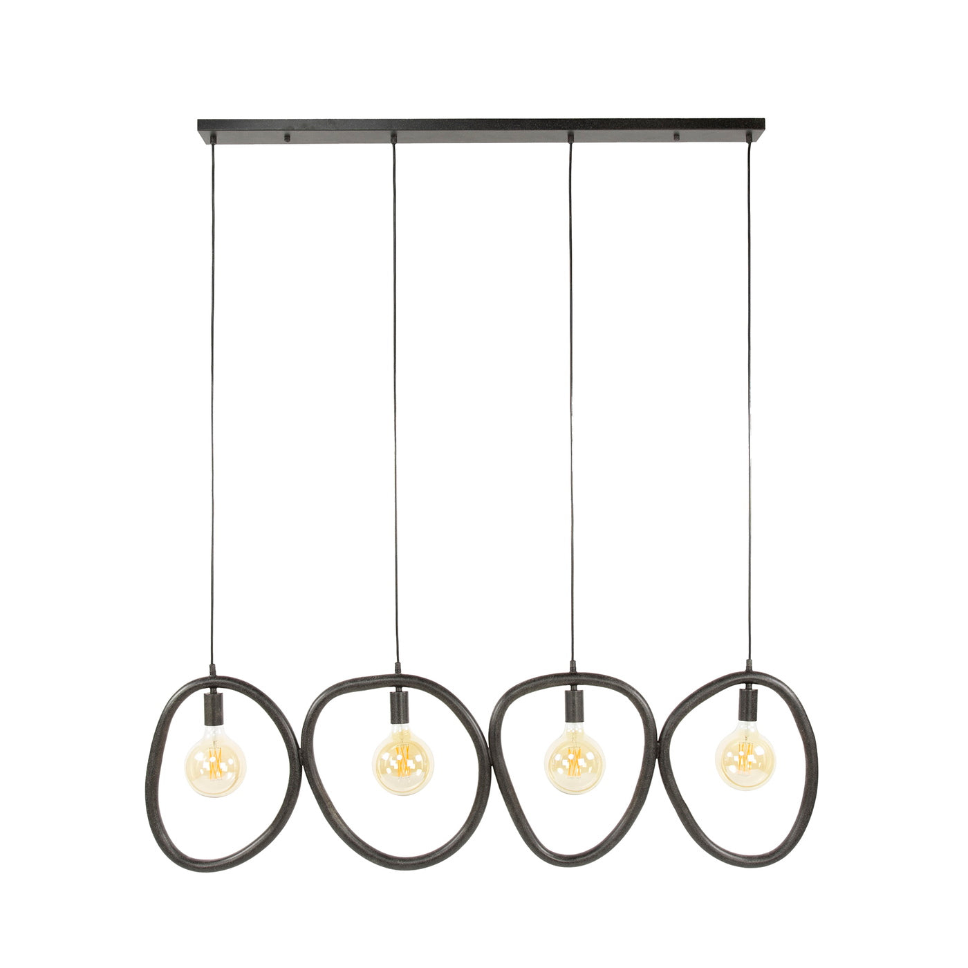 Giga Meubel - Hanglamp Zwart Metaal - 140x8x150cm - Pebble