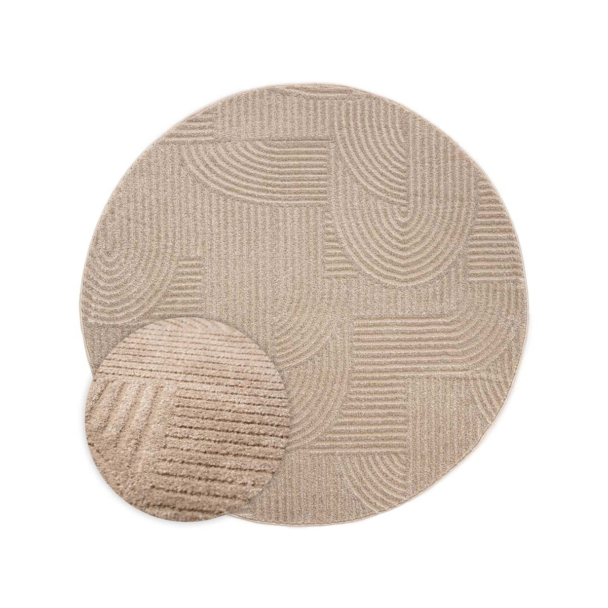 Nordic Weavers Rond vloerkleed Scandinavisch - Contour Bend beige - 80