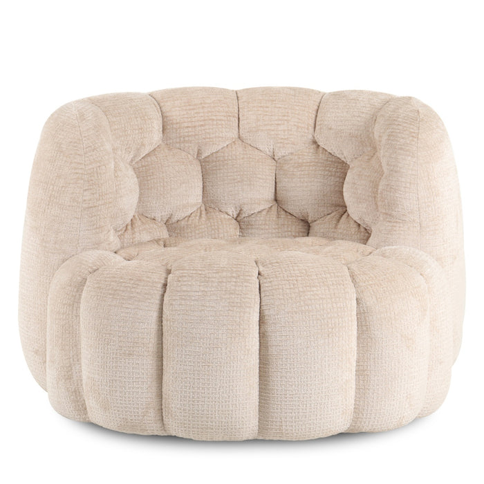 DÉJA Living - Draaifauteuil Beige Stof - 100x98x72cm - Trones