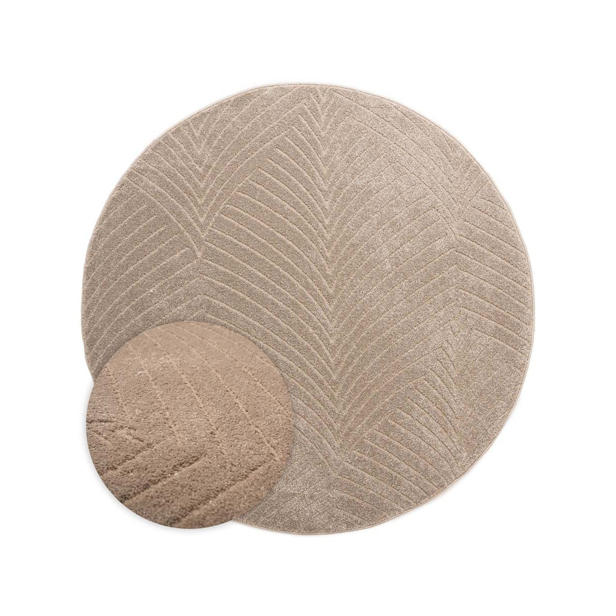 Nordic Weavers Rond vloerkleed Scandinavisch - Contour Leaf beige - 80