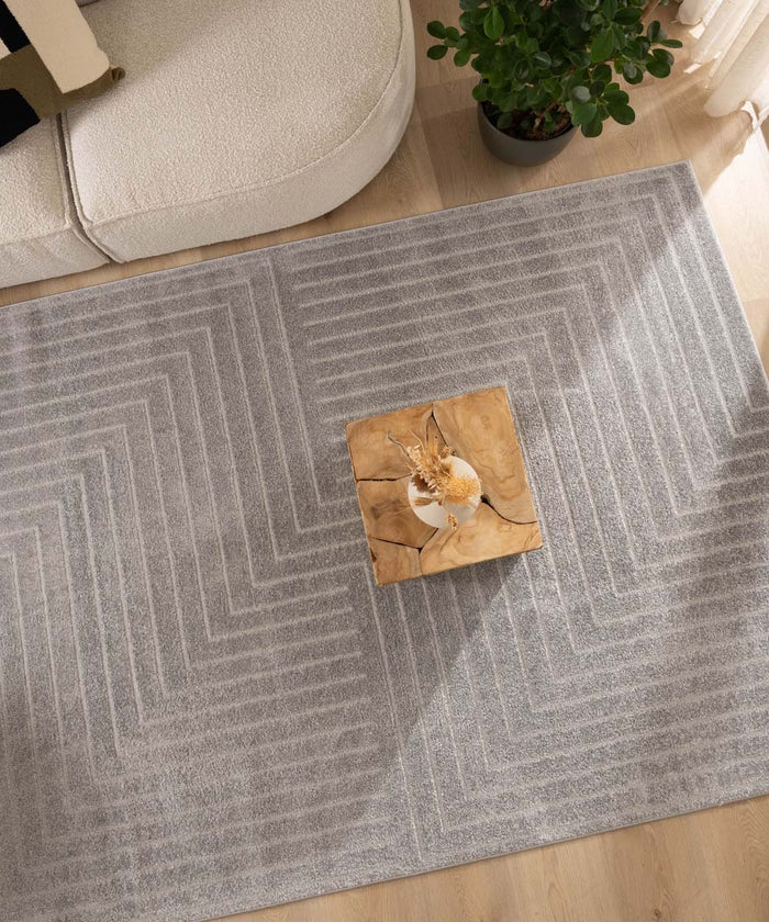 Nordic Weavers Scandinavisch vloerkleed - Contour Edge grijs - 300x400