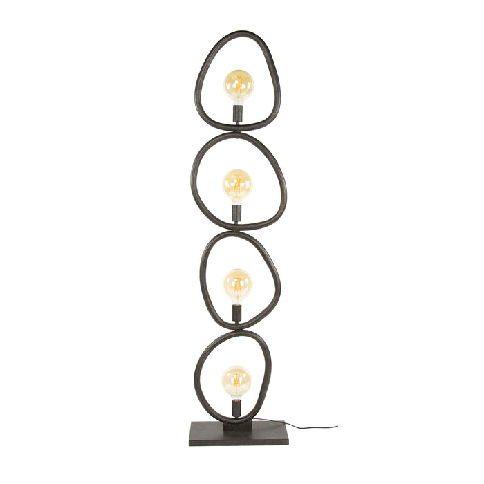 Giga Meubel - Vloerlamp Zwart Metaal - 40x20x165cm - Pebble