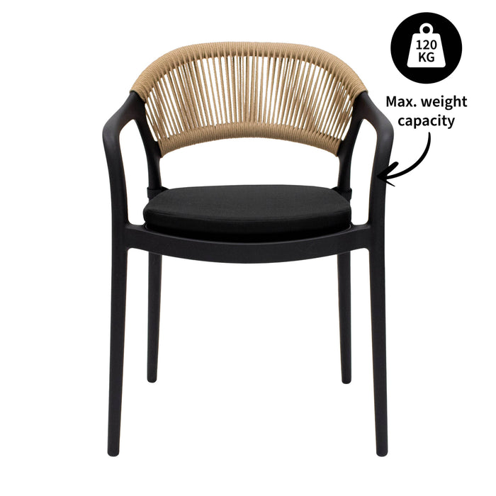 Kick tuinstoel Coco - Zwart|Beige