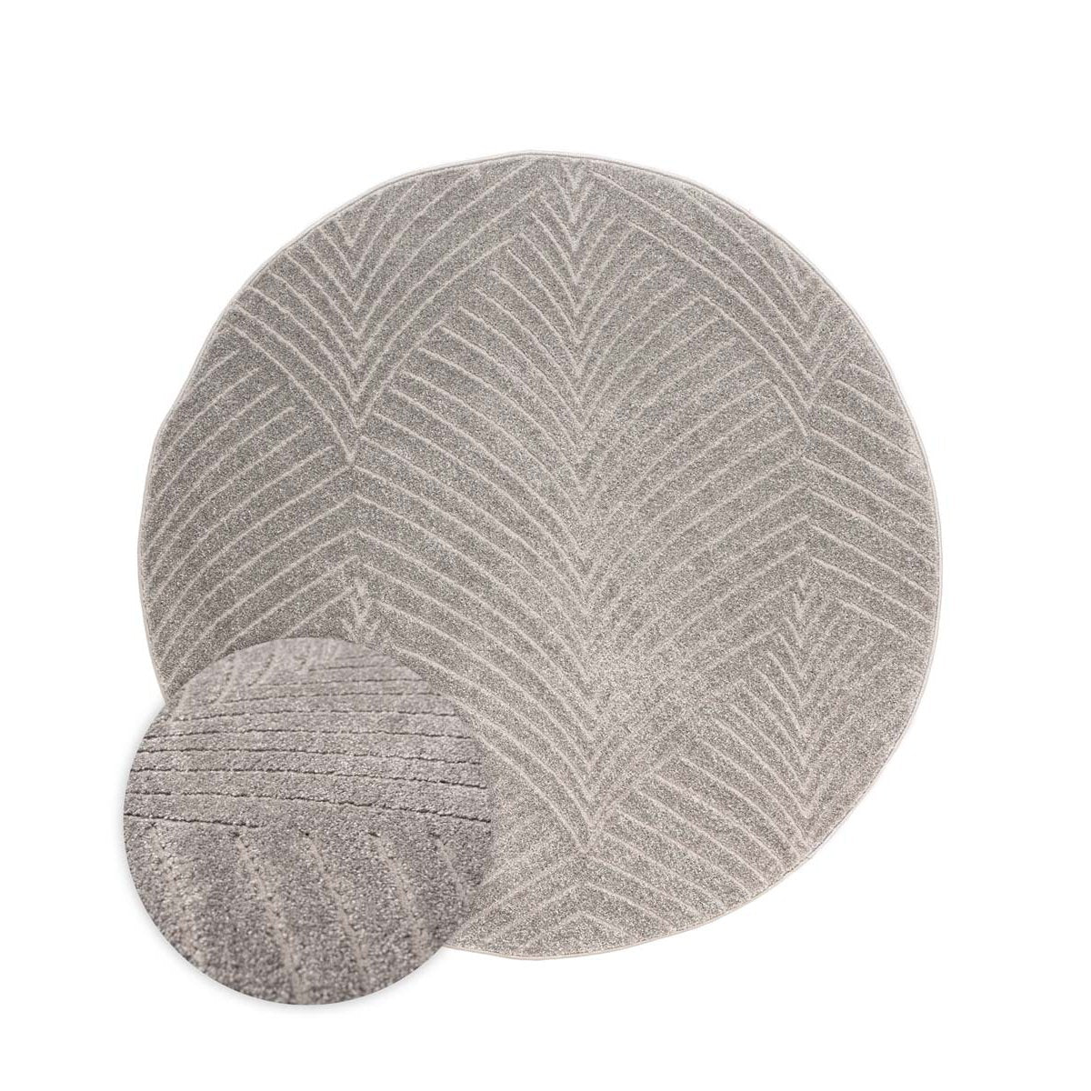 Nordic Weavers Rond vloerkleed Scandinavisch - Contour Leaf grijs -