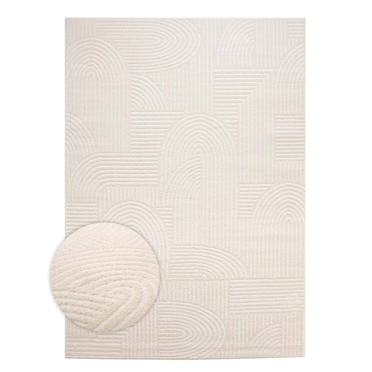 Nordic Weavers Scandinavisch vloerkleed - Contour Bend crème - 240x340
