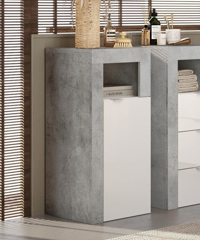 Benvenuto Design Hamburg HG Wit | Beton Badkamerkast 1-Deur Mini