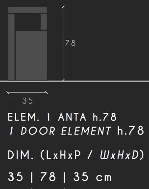 Benvenuto Design Hamburg HG Wit | Beton Badkamerkast 1-Deur Mini