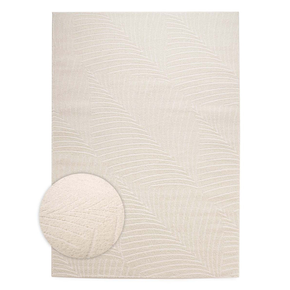 Nordic Weavers Scandinavische loper - Contour Leaf crème - 80x200 cm