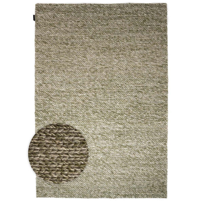 Nordic Weavers Wollen vloerkleed - Hyssing olijfgroen - 200x300 cm
