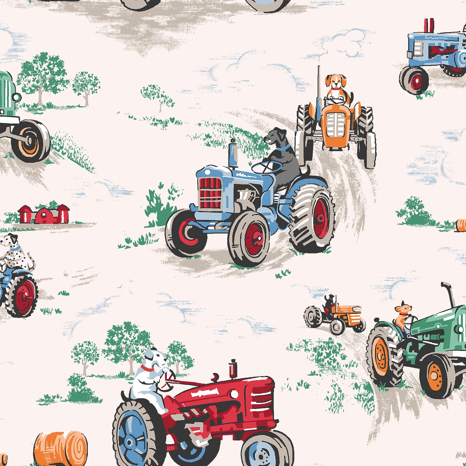 Cath Kidston Vliesbehang Tractor Multi