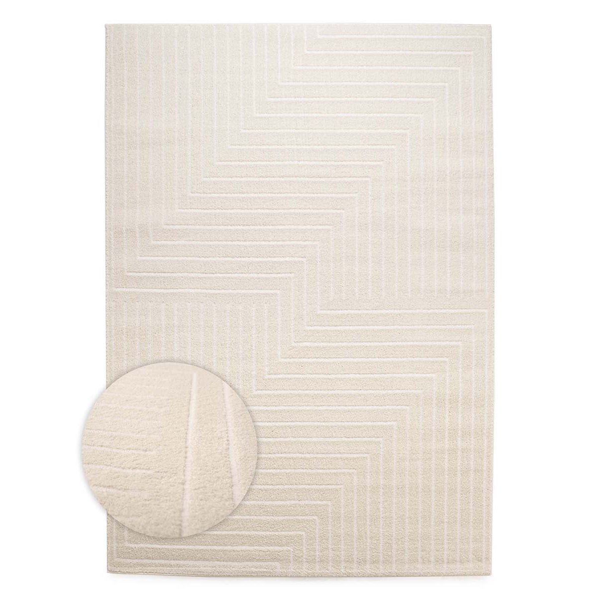 Nordic Weavers Scandinavisch vloerkleed - Contour Edge crème - 240x340