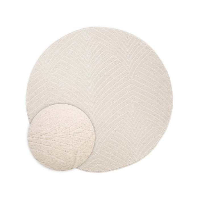Nordic Weavers Rond vloerkleed Scandinavisch - Contour Leaf crème -