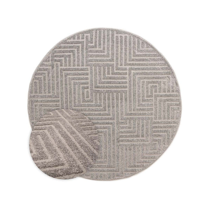 Nordic Weavers Rond vloerkleed Scandinavisch - Contour Gem grijs - 140