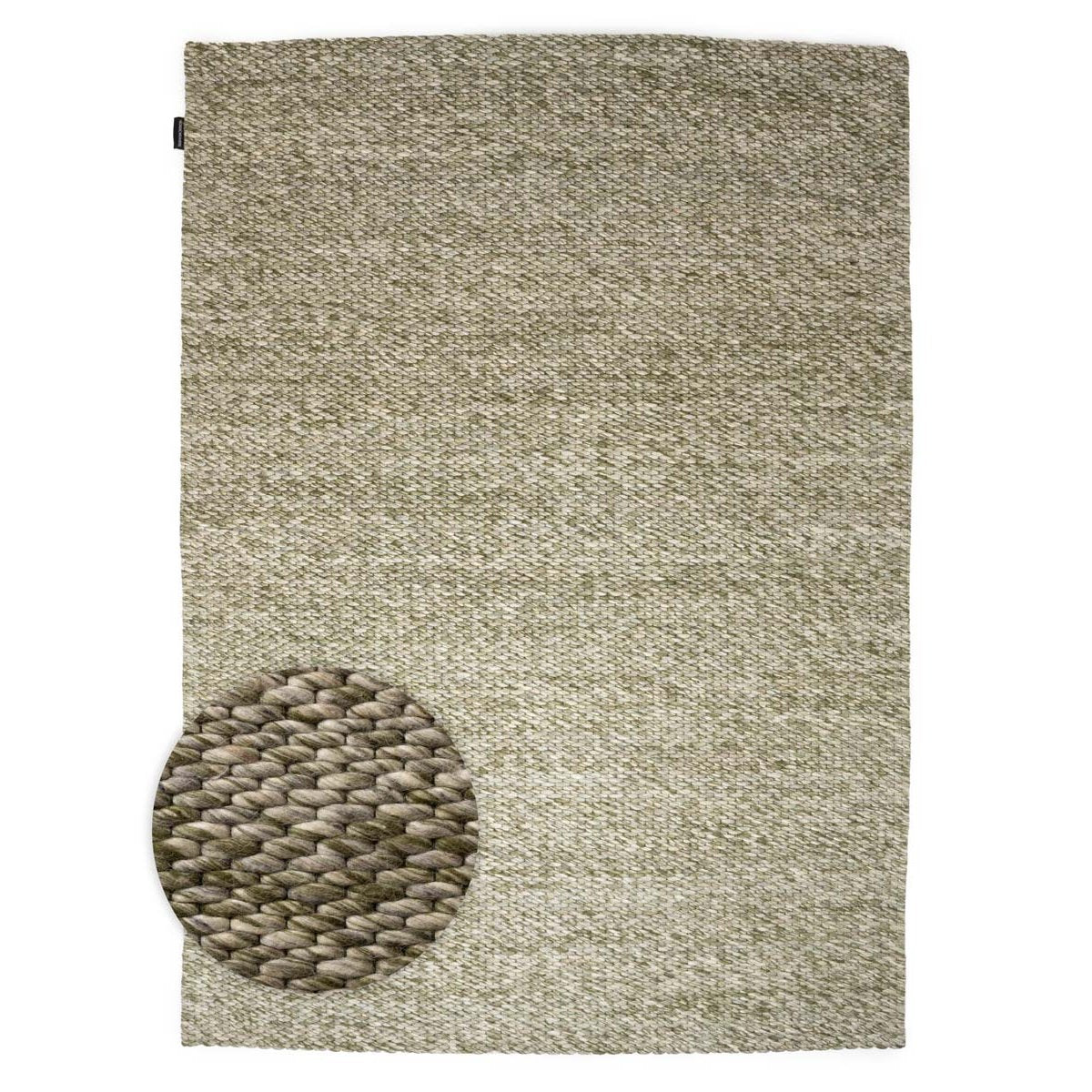 Nordic Weavers Wollen vloerkleed - Vridning olijfgroen - 240x340 cm