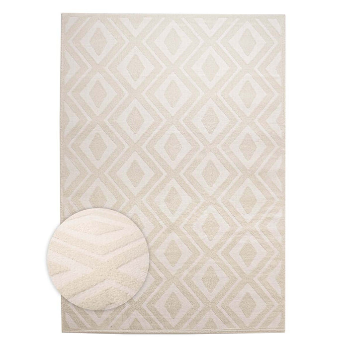 Nordic Weavers Scandinavische loper - Contour Diamond crème - 80x200