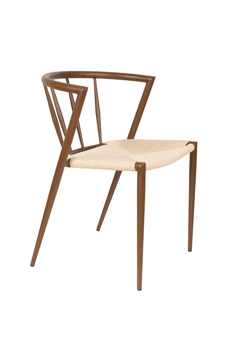 Giga Meubel - Eetkamerstoel Walnoot - Gevlochten Papier - Che