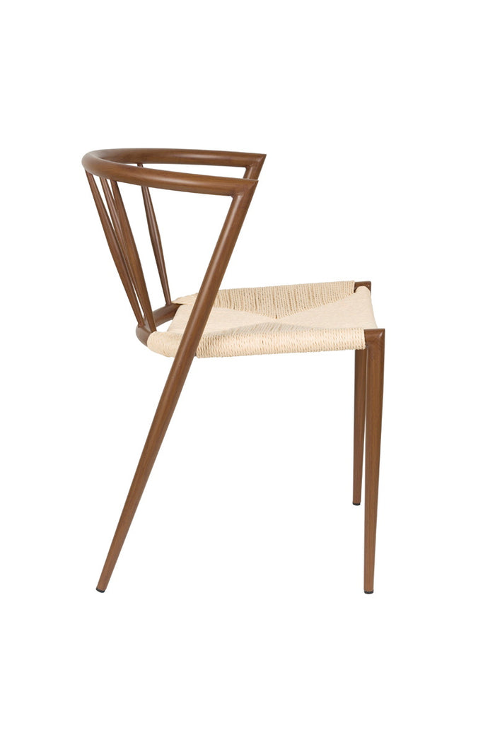 Giga Meubel - Eetkamerstoel Walnoot - Gevlochten Papier - Che
