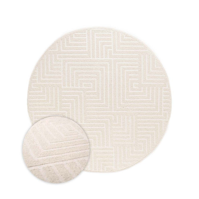 Nordic Weavers Rond vloerkleed Scandinavisch - Contour Gem crème - 100