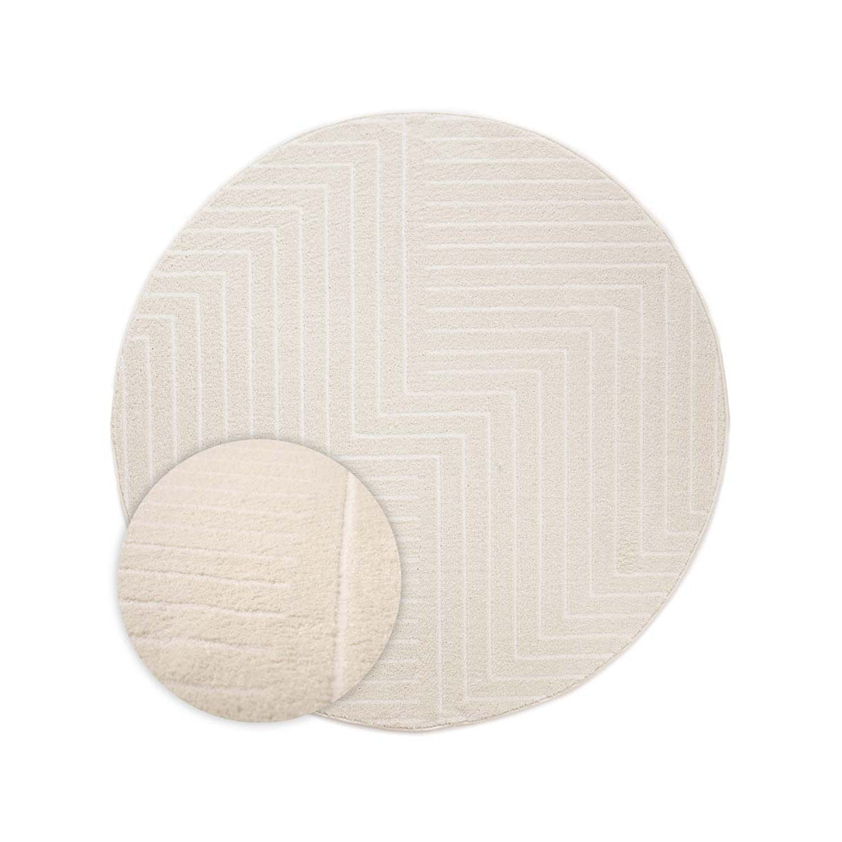 Nordic Weavers Rond vloerkleed Scandinavisch - Contour Edge crème - 80