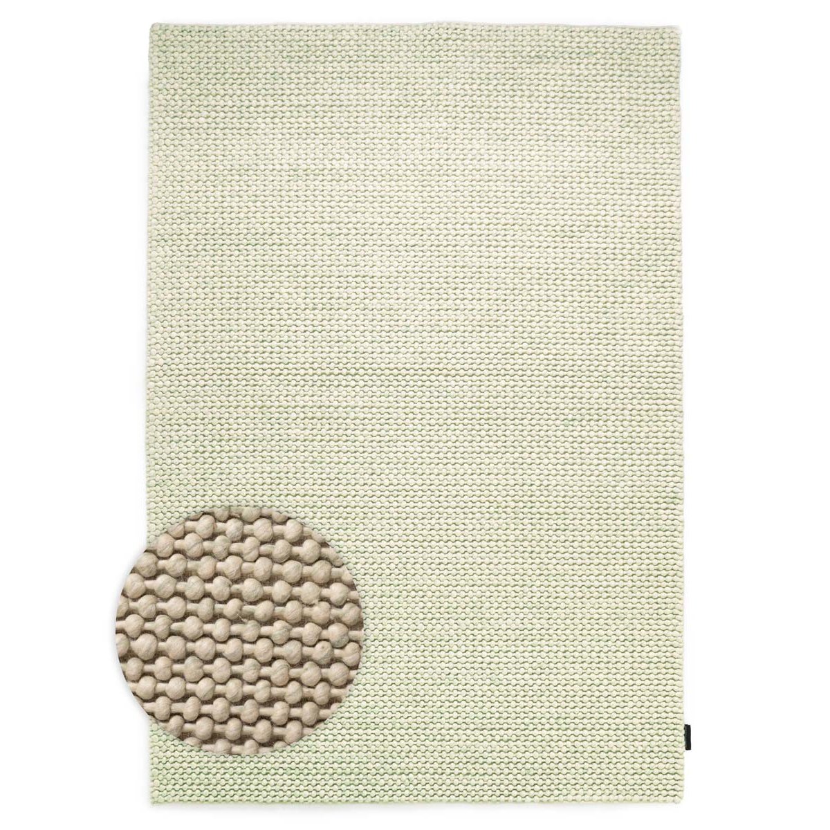 Nordic Weavers Wollen vloerkleed - Løkke mintgroen - 240x340 cm