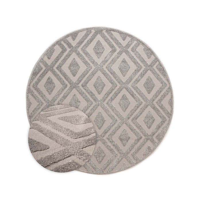 Nordic Weavers Rond vloerkleed Scandinavisch - Contour Diamond grijs -