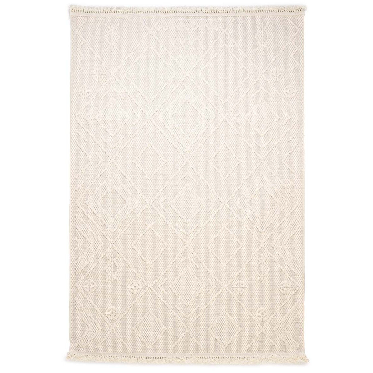 Nordic Weavers Japandi vloerkleed - Knit Tribe wit - 80x150 cm