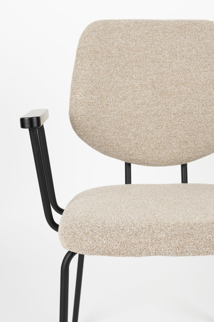 Giga Meubel - Eetkamerstoel Beige - Incl. Armleuning - Zelo