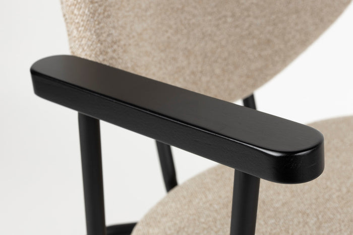 Giga Meubel - Eetkamerstoel Beige - Incl. Armleuning - Zelo