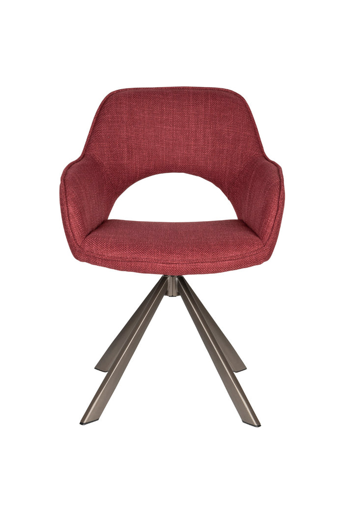 Giga Meubel - Eetkamerstoel Rood Stof - Draaibaar - Toye - Set van 2