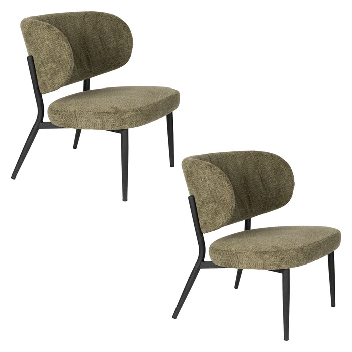 Housecraft Sanne Fauteuil Groen Grijs - Set van 2