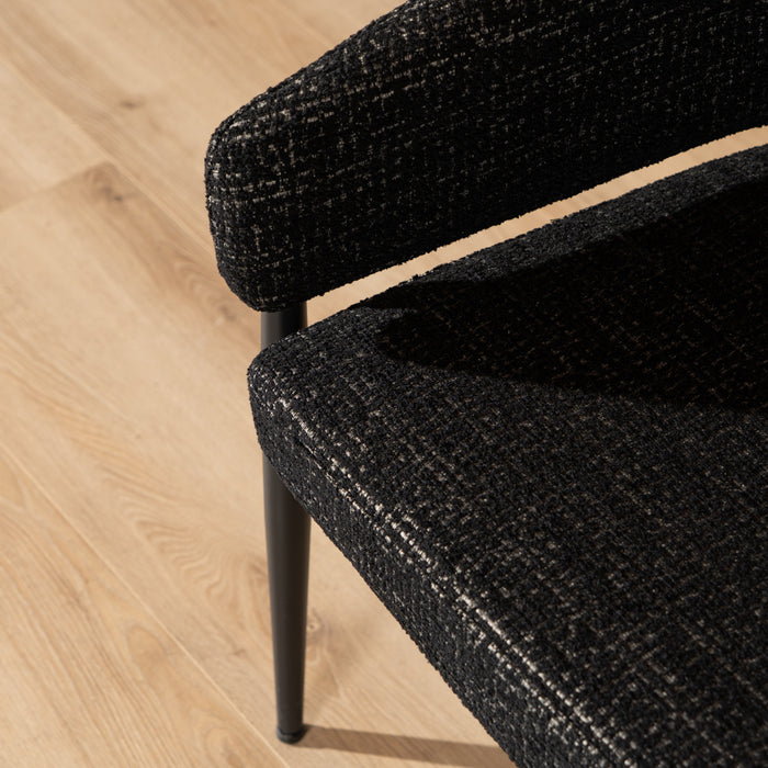 Bronx71 Eetkamerstoel Armin gemêleerde stof zwart