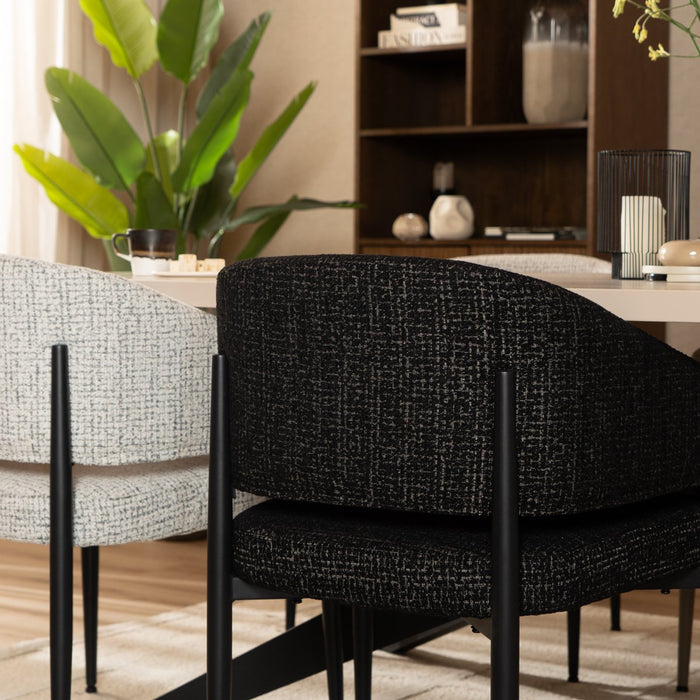 Bronx71 Eetkamerstoel Armin gemêleerde stof zwart