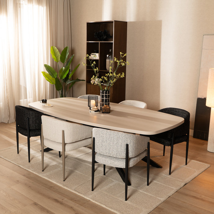 Bronx71 Eetkamerstoel Armin gemêleerde stof beige