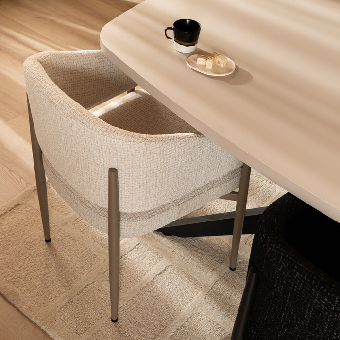 Bronx71 Eetkamerstoel Armin gemêleerde stof beige