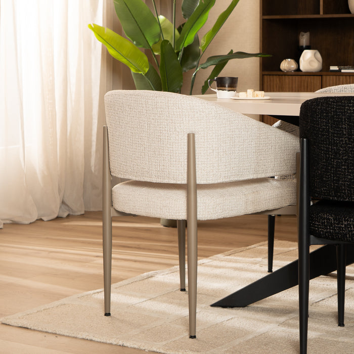 Bronx71 Eetkamerstoel Armin gemêleerde stof beige