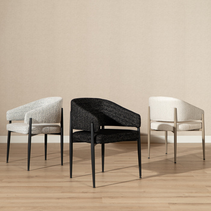 Bronx71 Eetkamerstoel Armin gemêleerde stof beige